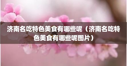 济南名吃特色美食有哪些呢（济南名吃特色美食有哪些呢图片）