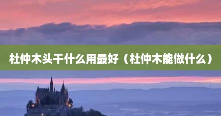 杜仲木头干什么用最好（杜仲木能做什么）