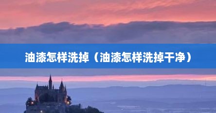 油漆怎样洗掉（油漆怎样洗掉干净）