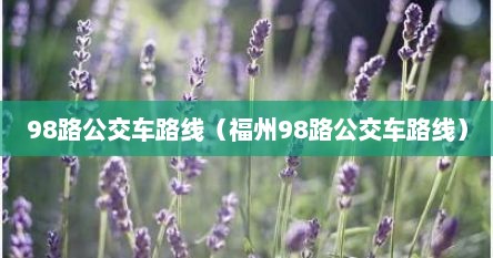 98路公交车路线（福州98路公交车路线）