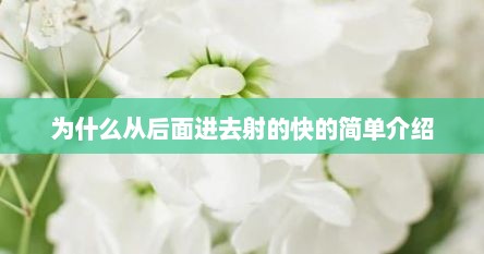 为什么从后面进去射的快的简单介绍