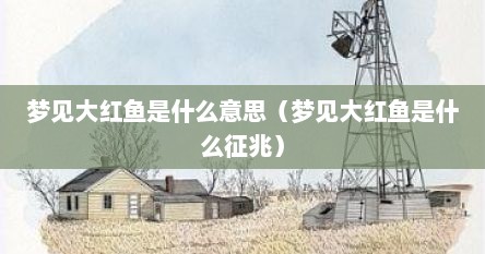 梦见大红鱼是什么意思（梦见大红鱼是什么征兆）