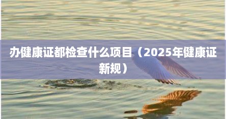 办健康证都检查什么项目（2025年健康证新规）