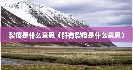 裂痕是什么意思（肝有裂痕是什么意思）