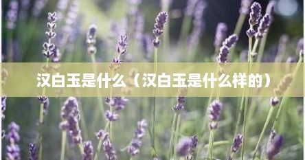 汉白玉是什么（汉白玉是什么样的）