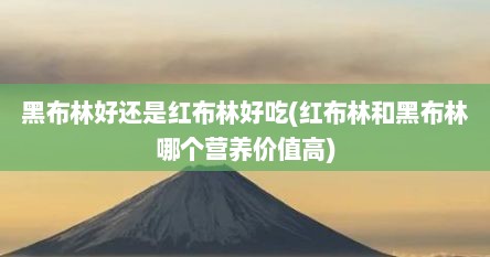 黑布林好还是红布林好吃(红布林和黑布林哪个营养价值高)