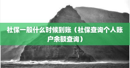 社保一般什么时候到账（社保查询个人账户余额查询）