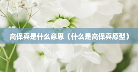 高保真是什么意思（什么是高保真原型）