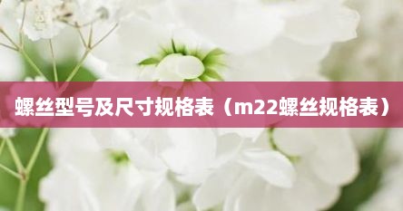 螺丝型号及尺寸规格表（m22螺丝规格表）