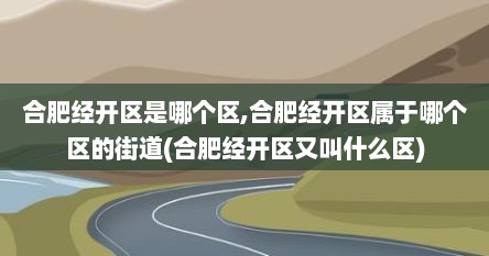 合肥经开区是哪个区,合肥经开区属于哪个区的街道(合肥经开区又叫什么区)