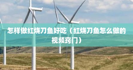 怎样做红烧刀鱼好吃（红烧刀鱼怎么做的视频窍门）
