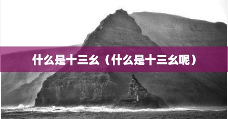 什么是十三幺（什么是十三幺呢）