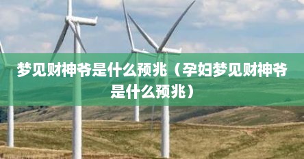 梦见财神爷是什么预兆（孕妇梦见财神爷是什么预兆）
