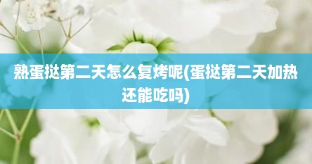 熟蛋挞第二天怎么复烤呢(蛋挞第二天加热还能吃吗)