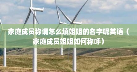 家庭成员称谓怎么填姐姐的名字呢英语（家庭成员姐姐如何称呼）