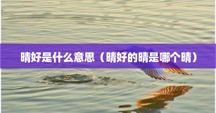 晴好是什么意思（晴好的晴是哪个晴）