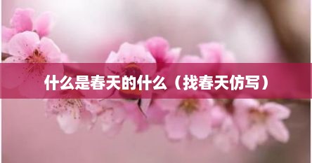 什么是春天的什么（找春天仿写）