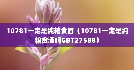 10781一定是纯粮食酒（10781一定是纯粮食酒吗GBT27588）