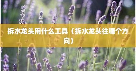 拆水龙头用什么工具（拆水龙头往哪个方向）