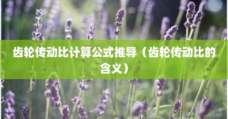 齿轮传动比计算公式推导（齿轮传动比的含义）