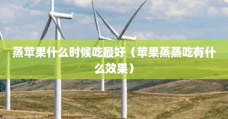 蒸苹果什么时候吃最好（苹果蒸蒸吃有什么效果）
