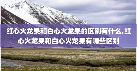 红心火龙果和白心火龙果的区别有什么,红心火龙果和白心火龙果有哪些区别