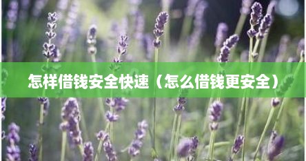 怎么借钱有法律保障（怎么借钱正规）