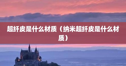 超纤皮是什么材质（纳米超纤皮是什么材质）