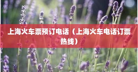 上海火车票预订电话（上海火车电话订票热线）