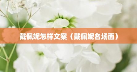 戴佩妮怎样文案（戴佩妮名场面）