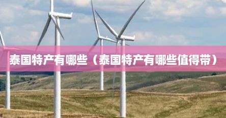 泰国特产有哪些（泰国特产有哪些值得带）