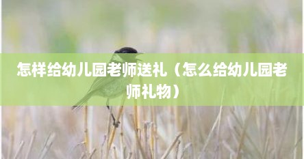 怎样给幼儿园老师送礼（怎么给幼儿园老师礼物）