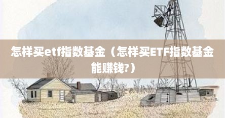 怎样买etf指数基金（怎样买ETF指数基金能赚钱?）