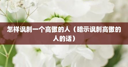 怎样讽刺一个高傲的人（暗示讽刺高傲的人的话）