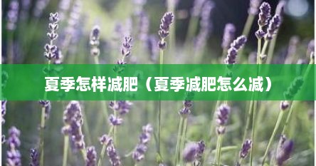夏季怎样减肥（夏季减肥怎么减）
