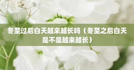 冬至过后白天越来越长吗（冬至之后白天是不是越来越长）