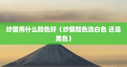 纱窗用什么颜色好（纱窗颜色选白色 还是黑色）