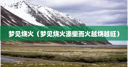 梦见烧火（梦见烧火添柴而火越烧越旺）