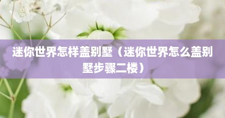 迷你世界怎样盖别墅（迷你世界怎么盖别墅步骤二楼）