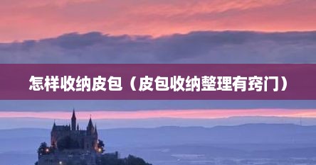 怎样收纳皮包（皮包收纳整理有窍门）