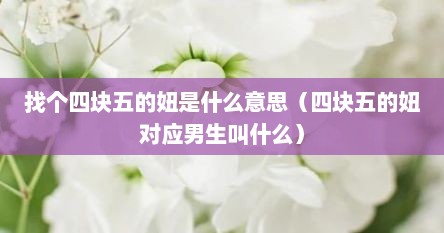 找个四块五的妞是什么意思（四块五的妞对应男生叫什么）