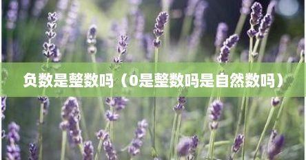 负数是整数吗（0是整数吗是自然数吗）