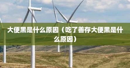 大便黑是什么原因（吃了善存大便黑是什么原因）