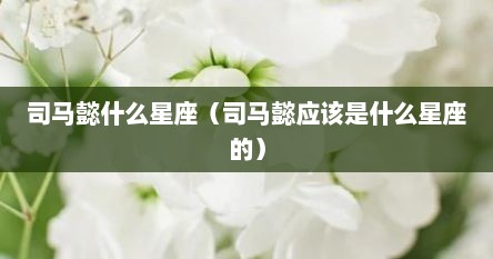 司马懿什么星座（司马懿应该是什么星座的）