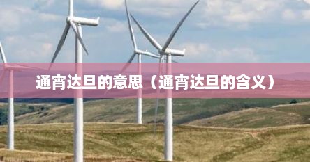 通宵达旦的意思（通宵达旦的含义）