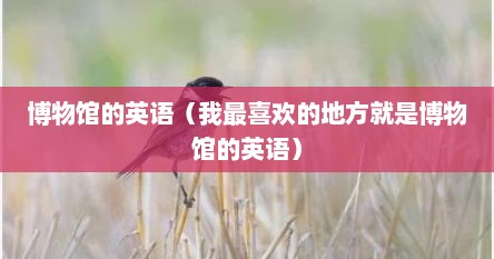 博物馆的英语（我最喜欢的地方就是博物馆的英语）
