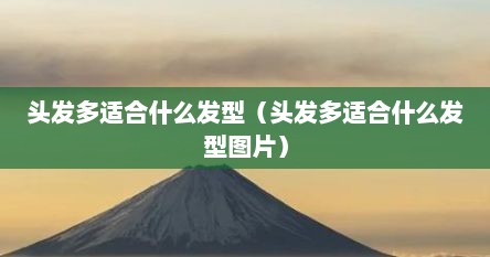 头发多适合什么发型（头发多适合什么发型图片）