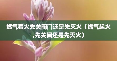燃气着火先关阀门还是先灭火（燃气起火,先关阀还是先灭火）