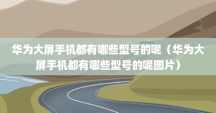 华为大屏手机都有哪些型号的呢（华为大屏手机都有哪些型号的呢图片）