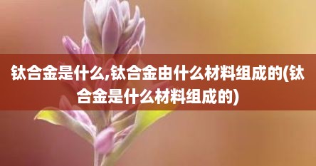 钛合金是什么,钛合金由什么材料组成的(钛合金是什么材料组成的)